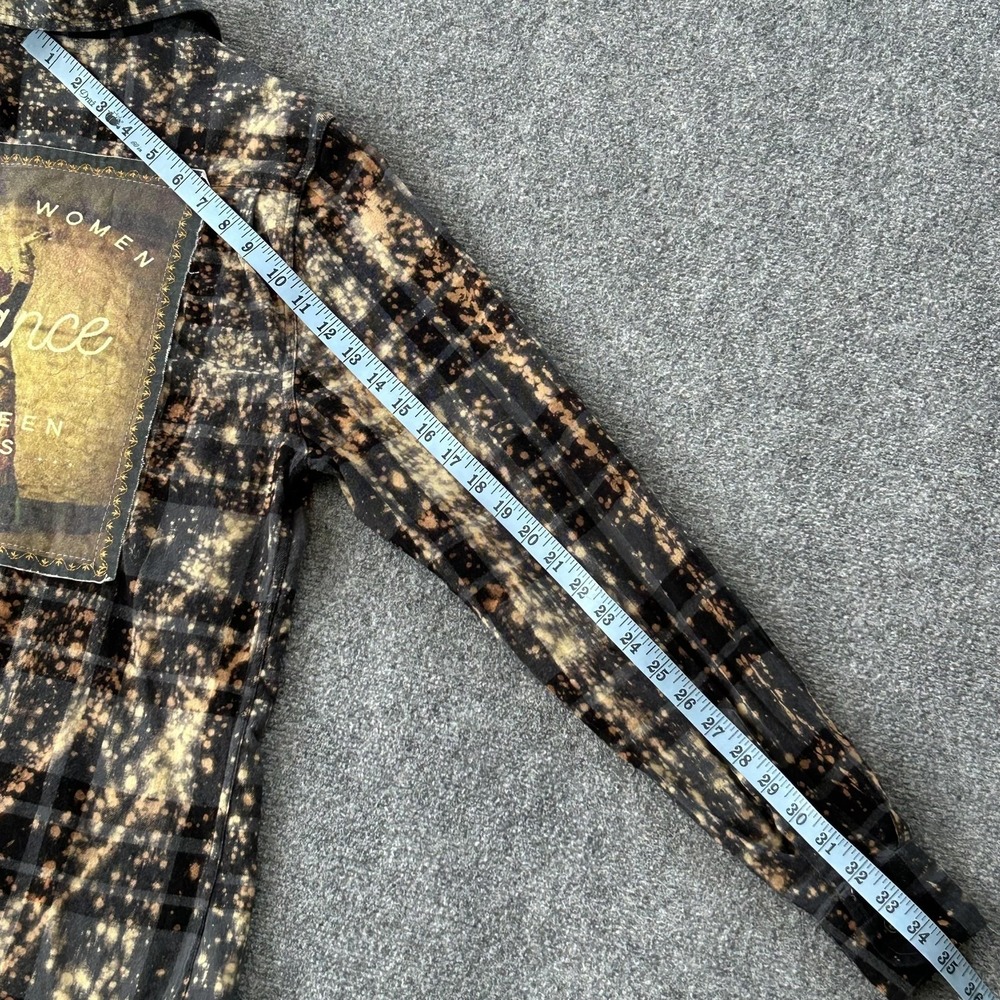 Angry Minnow Vintage Shirt Womens Small Black Bleached Flannel Wild Women Dance - Picture 9 of 12